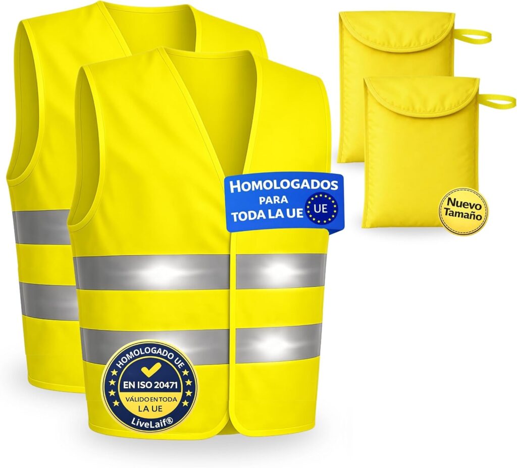 Chaleco Reflectante Homologado DGT para Coche – Pack 2